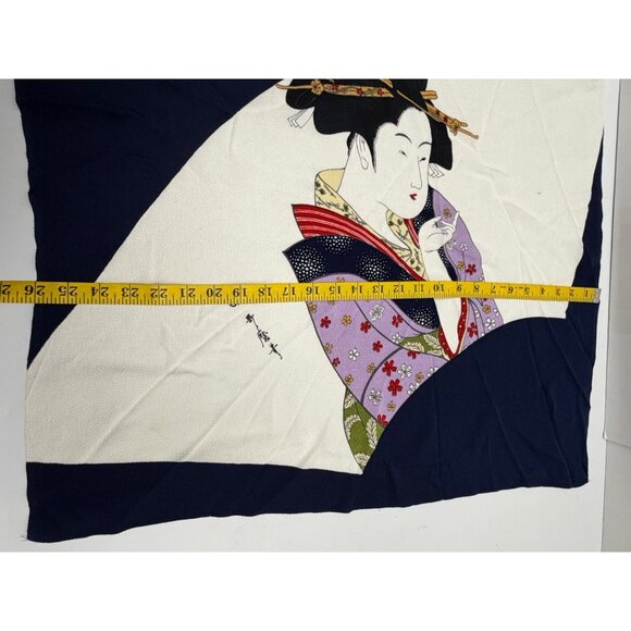Geishas Square Scarf Japanese Traditional Textile Art - Picture 4 of 7